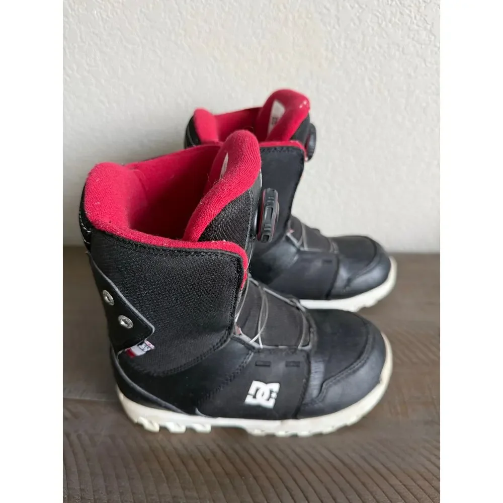 DC Scout Snowboard Boots Kids Youth Size 4 Red Black Winter Grunge